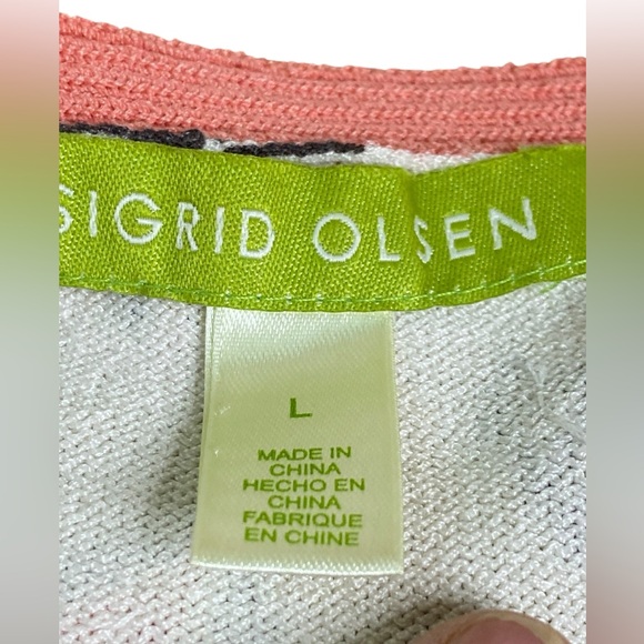 Sigrid Olsen Silk Blend Beaded V-Neck Sweater Women’s Size L - Picture 11 of 14